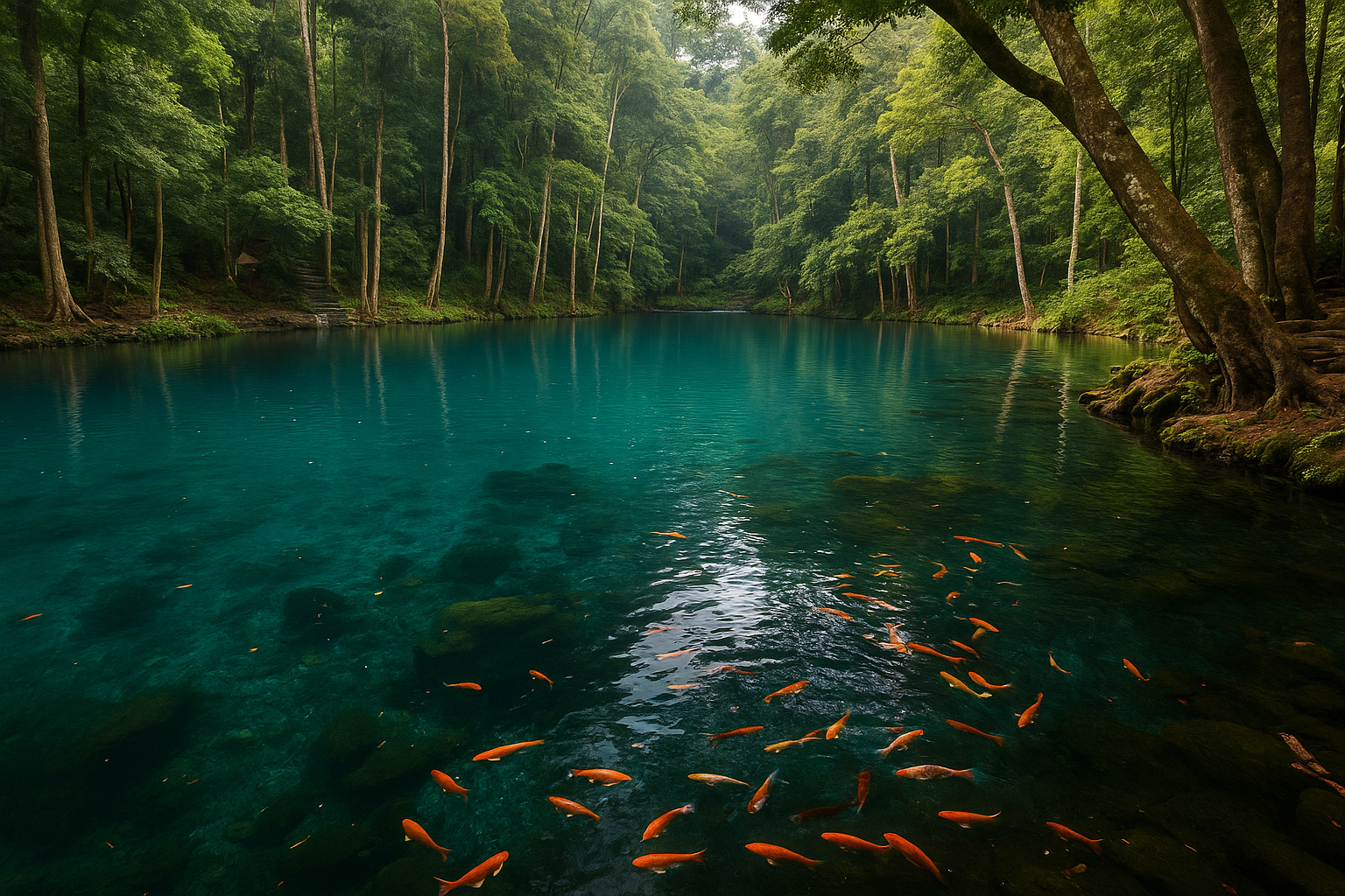 Spot alam tersembunyi Telaga Biru Cicerem hidden gem Kuningan 2025
