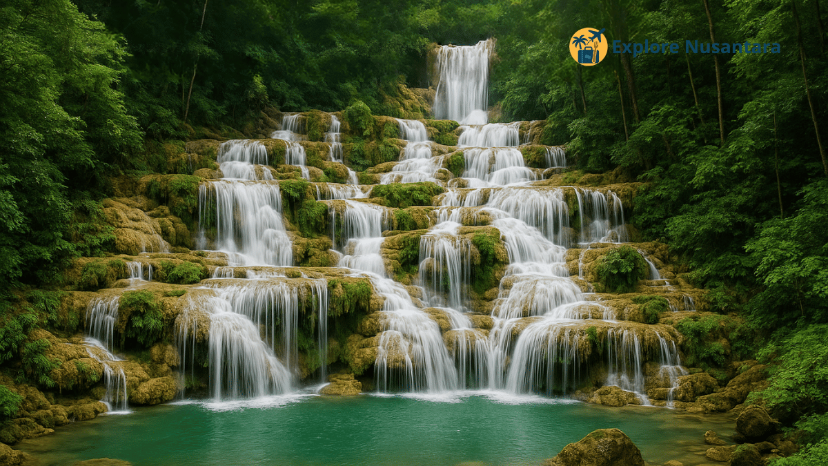 Wisata Air Terjun Epik 2025 - Air Terjun Morosi tersembunyi di balik hutan Sulawesi dengan aliran jernih dan pepohonan rimbun