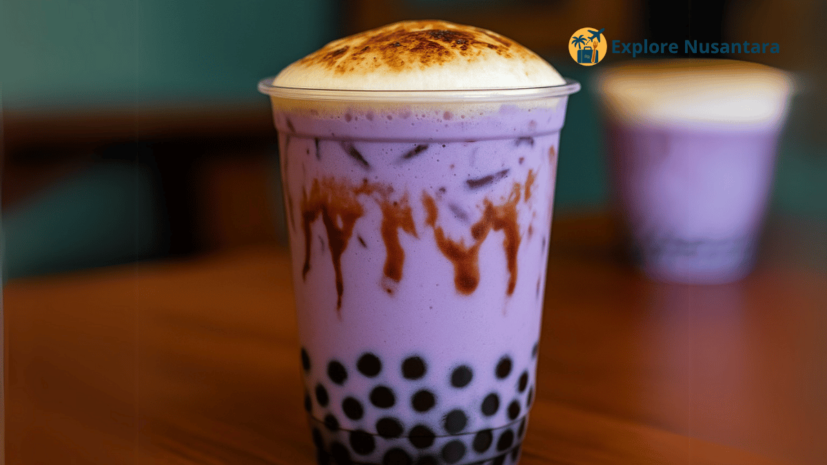 Minuman Boba Talas Susu Panggang yang sedang viral dengan kombinasi rasa gurih dan manis