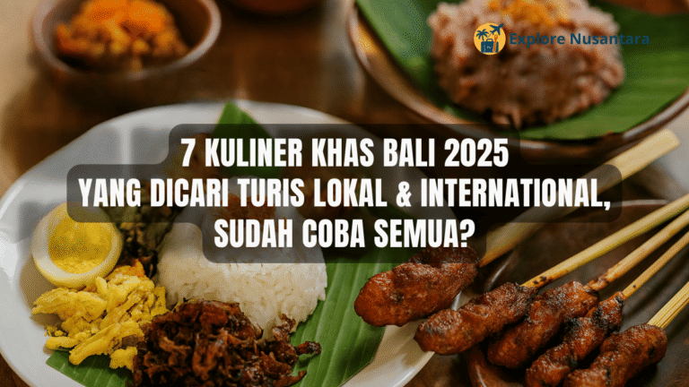 7 kuliner khas Bali 2025 disajikan secara menarik bersama turis yang sedang menikmati makanannya.