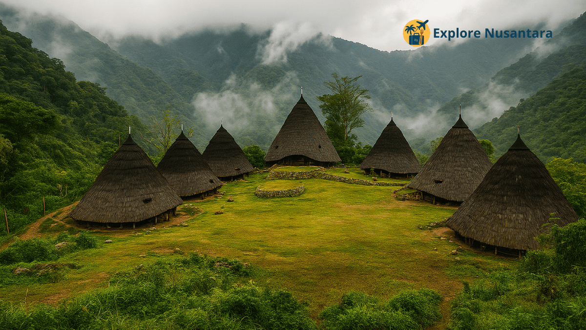 Rumah adat khas Manggarai di Desa Wae Rebo NTT