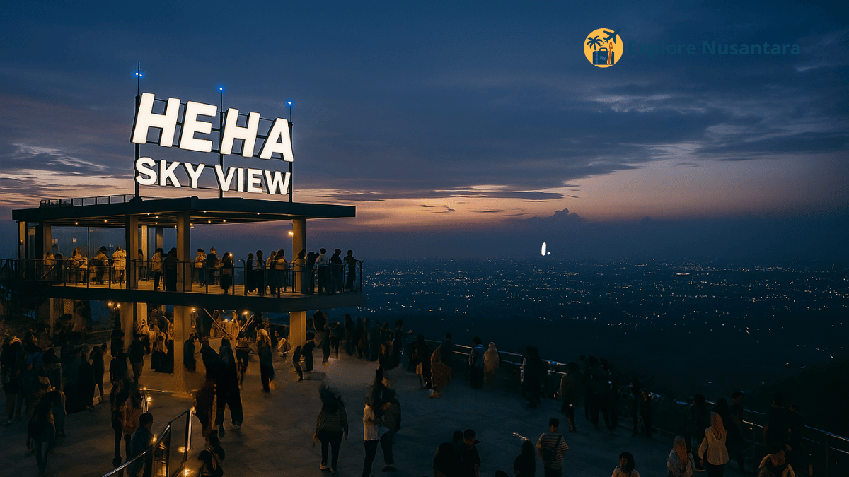 7 tempat wisata Jogja 2025 - View sore hari di HeHa Sky View dengan sunset dan citylight