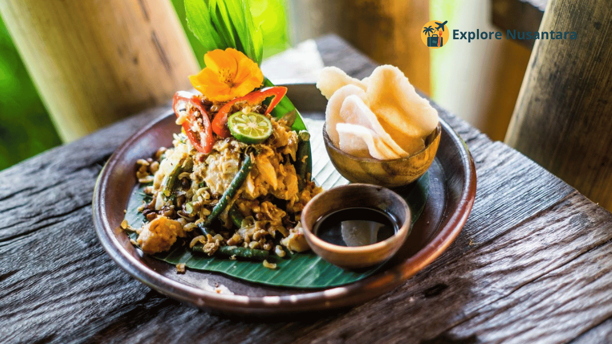 Tipat Cantok Kuliner Khas Bali 2025 yang dijual di Ubud dengan bumbu kacang kental
