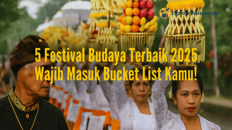5 Festival Budaya Terbaik 2025 dengan prosesi adat Bali dan tulisan tebal kuning