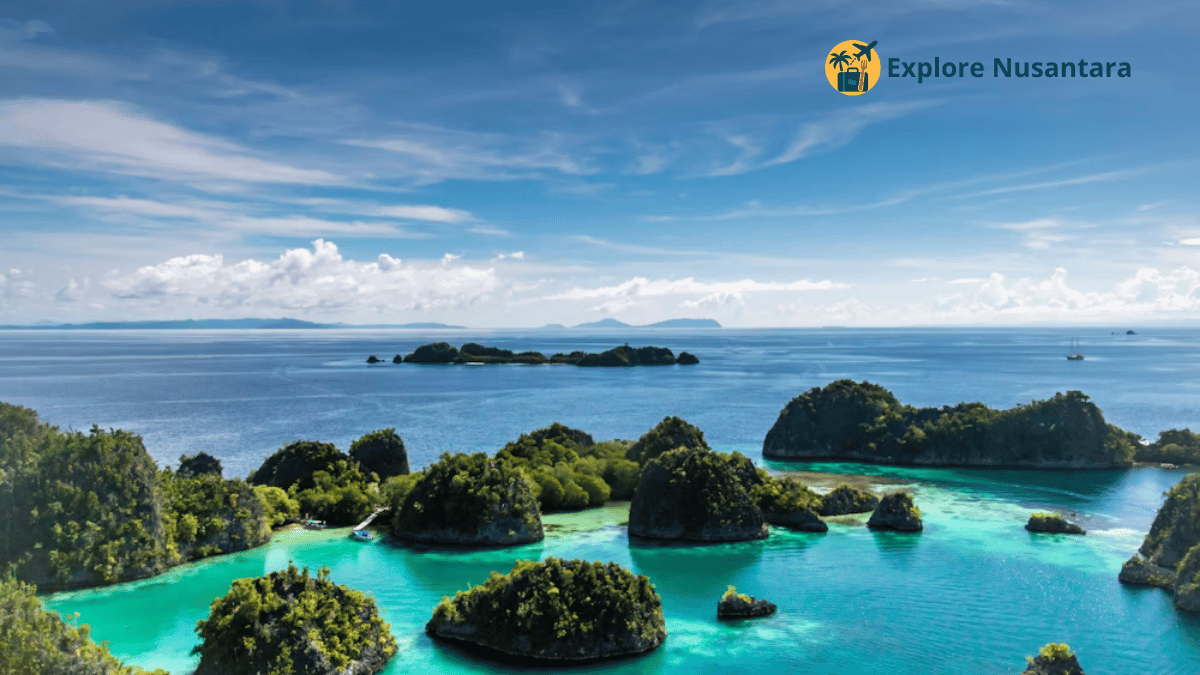 Pemandangan indah di Pianemo Raja Ampat dengan gugusan batu karst